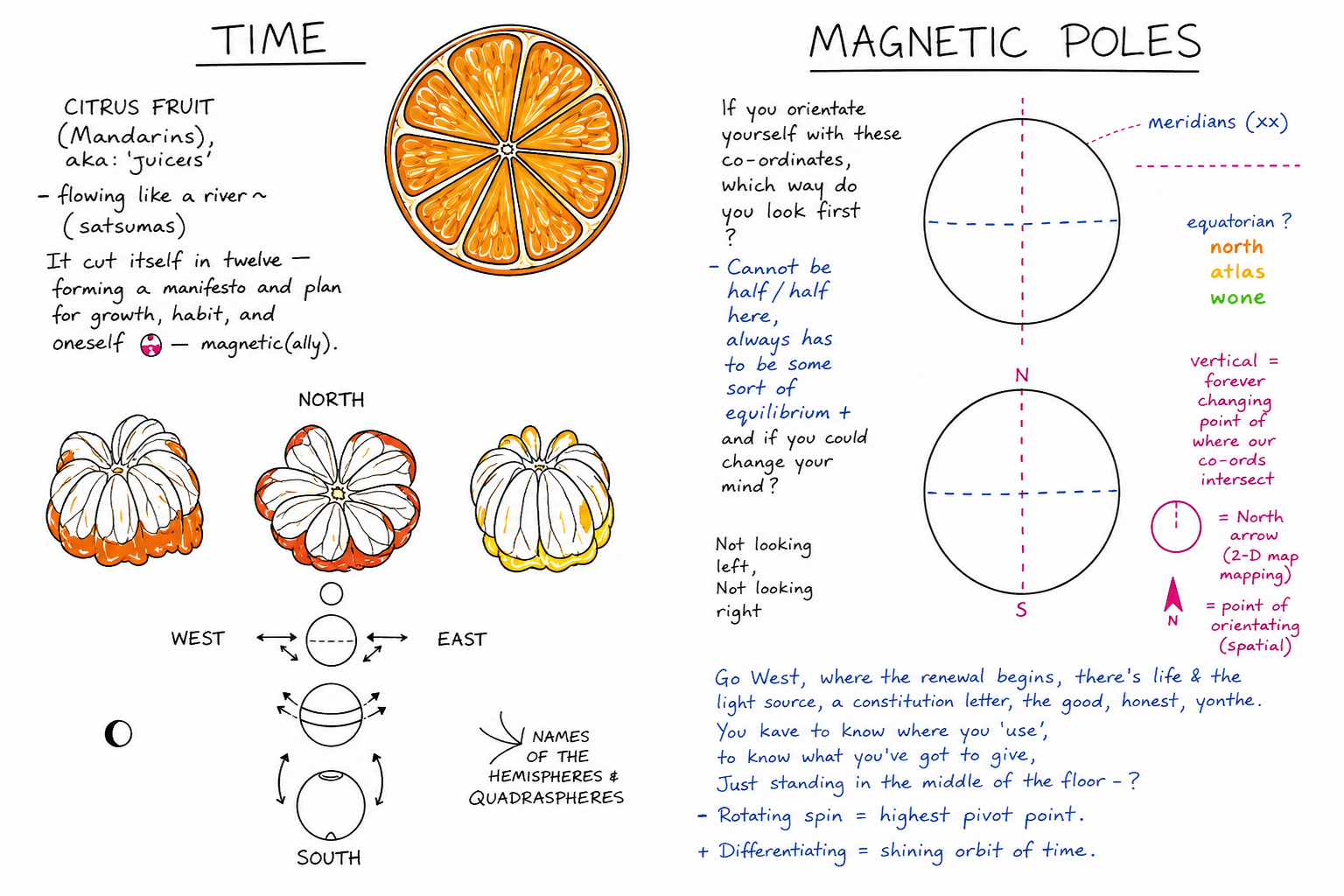 Time and magnetic poles study